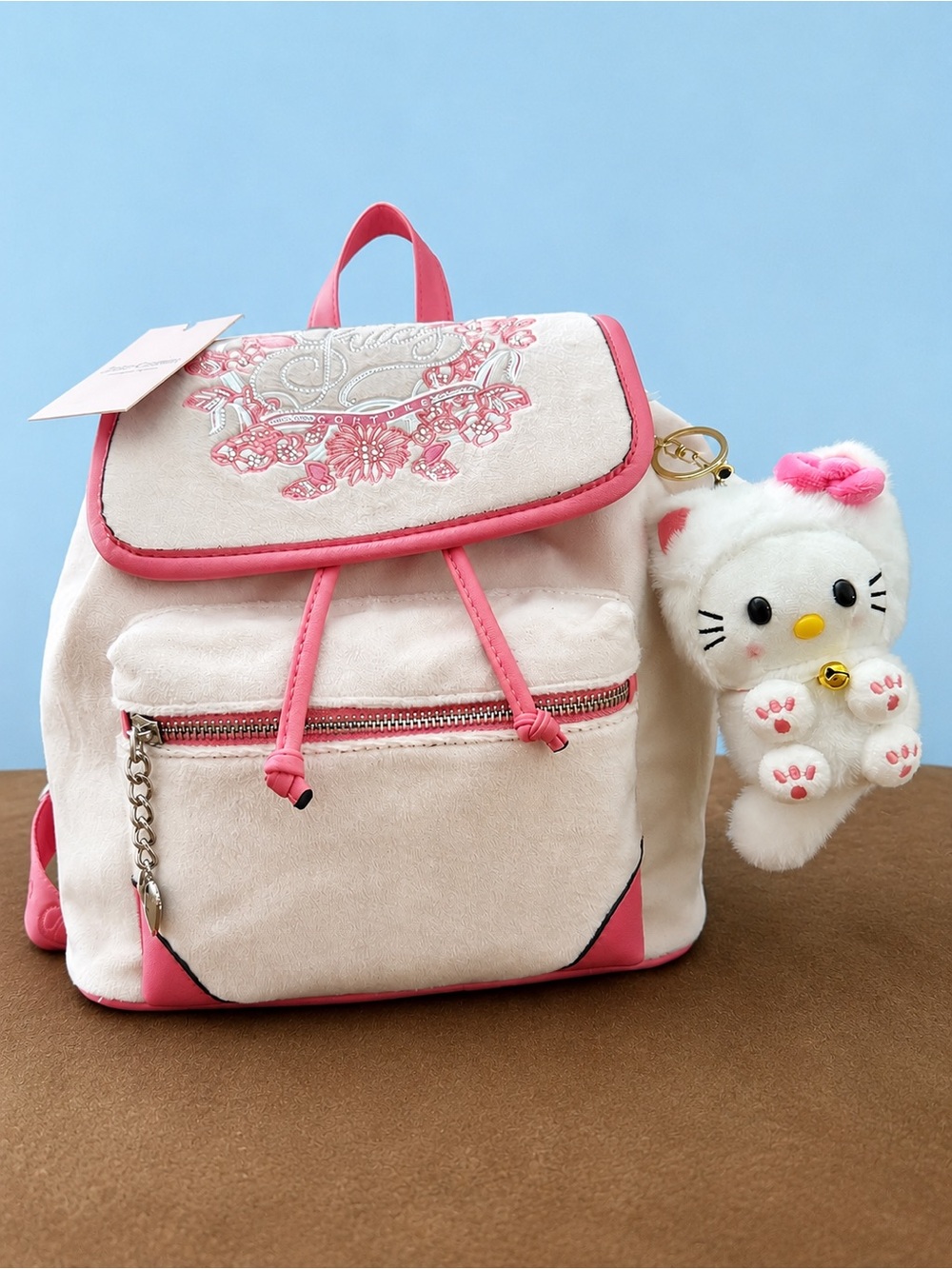 Juicy Couture Pink Velour Backpack x Authentic Nakajima Hello Kitty Bundle